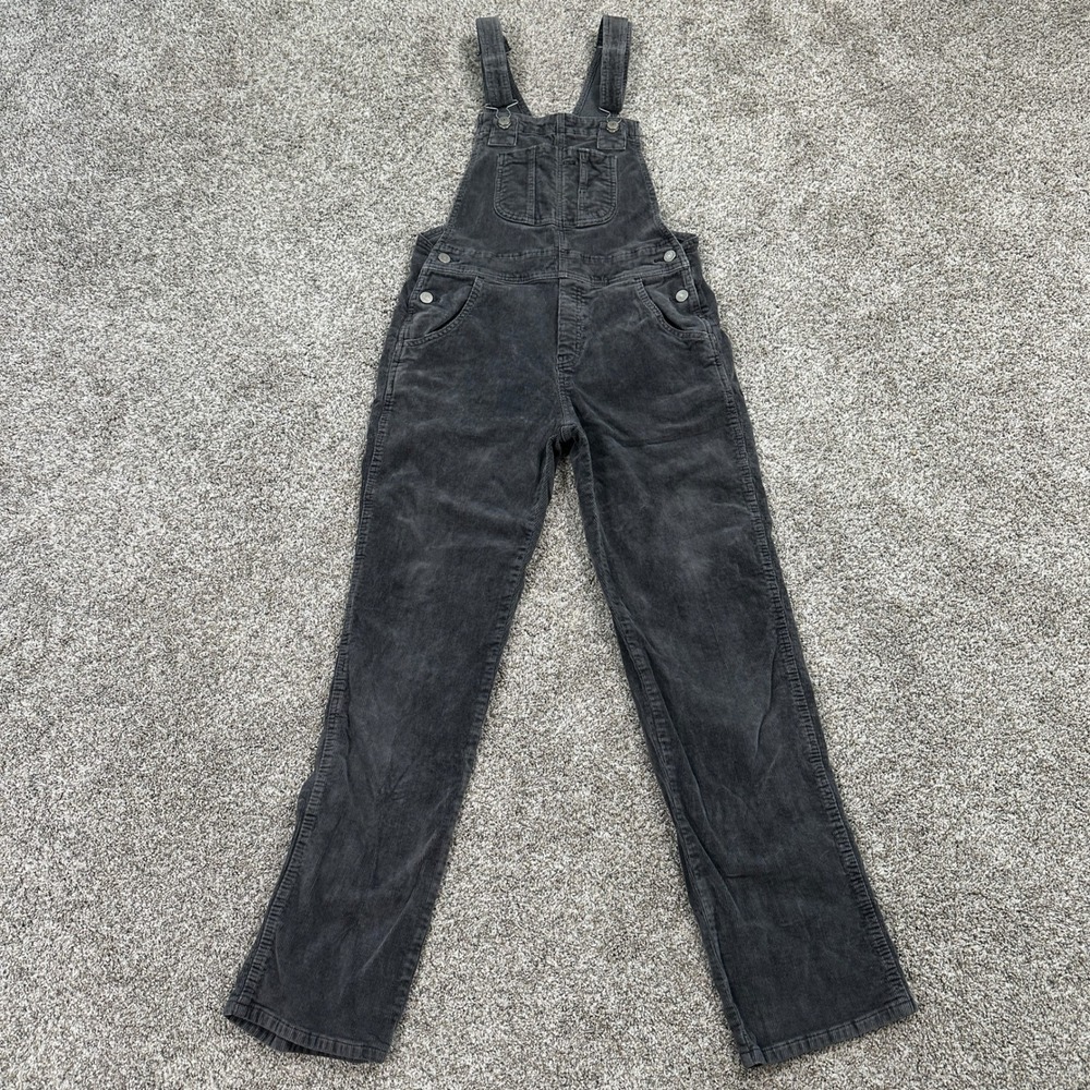 Lucky Brand Overalls Womens 2/26 Corduroy Gray Slim Straight Stretch